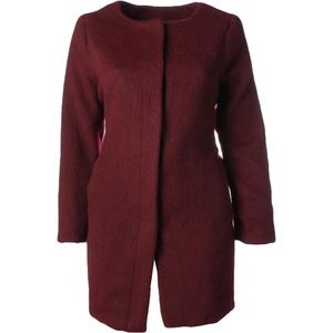 BB Dakota Plus Size Cassady Collarless Coat, Red